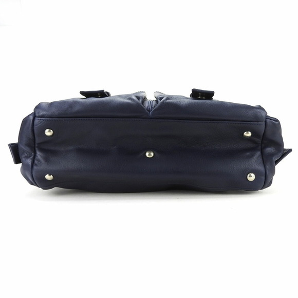 Longchamp Handbag Leather Navy Ladies - Picture 4 of 11